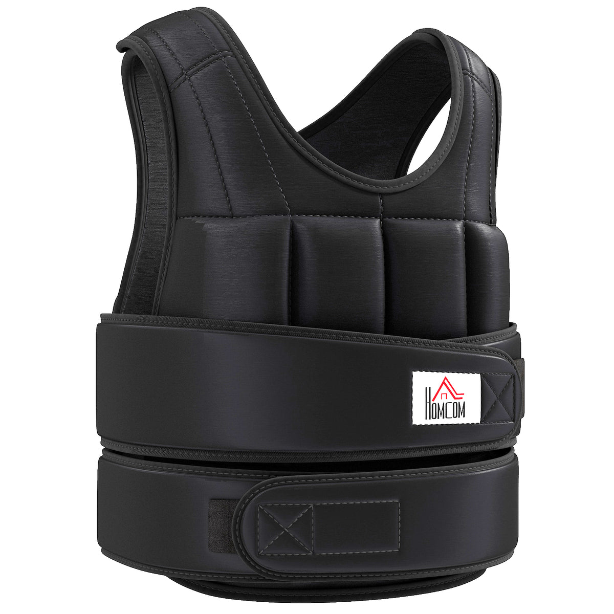 Colete com Pesos Ajustável Veste com Pesos 10 Kg Máx. Pesos Removíveis Treino Musculação Exercício Boxe Oxford 50x60cm Preto — foto 1