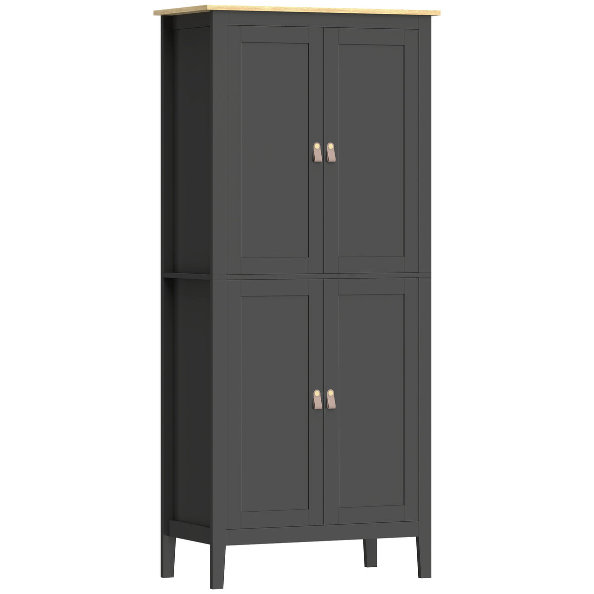 Buffet de cozinha, móvel alto para cozinha com LED regulável e sensor de movimento, 80 x 40 x 176,5 cm, preto — foto 1
