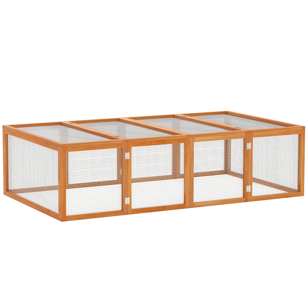 Casa para Pequenos Animais e Coelhos Gaiola Ao Ar Livre com Porta Parque Ao Ar Livre Madeira de Pinho Natural 181x100x48 cm — foto 1