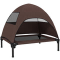 Cama para Cães Exterior com Dossel Cama Elevada para Cães de Porte Médio 76x61x71 cm Café — foto 1