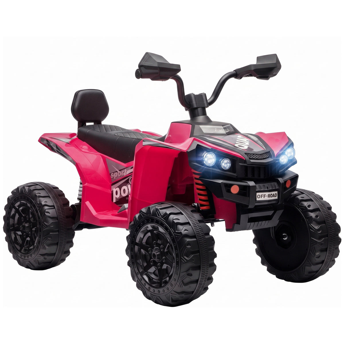 Quad Elétrico Infantil 24V 2 Lugares com 2 Motores de 120 W, Suspensão às 4 Rodas e Arranque Suave, Rosa — foto 1