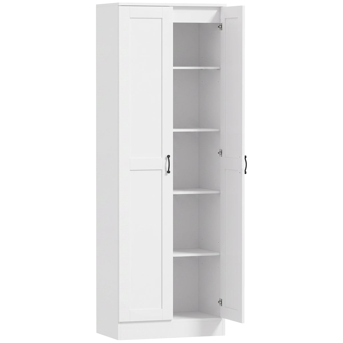 Armário de Despensa 175 cm com Espaço de Armazenamento Armário de Cozinha com Portas Fechamento Suave e Prateleiras Ajustáveis Branco — foto 1