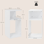 Conjunto 2 Mesas de Apoio Modernas com Prateleira Aberta para Sala de Estar Quarto Escritório Branco — foto 2
