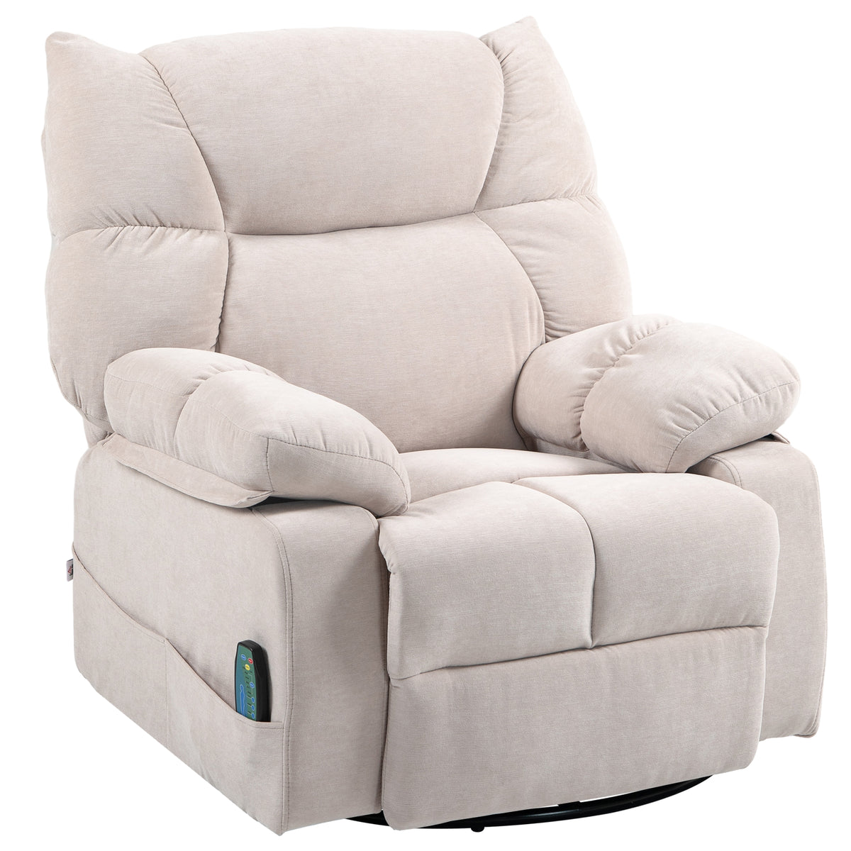 Sofá de Massagem com Função de Calor e deitar Giratório Até 150 Kg Estrutura de Metal 98x90x98 cm Bege — foto 1