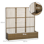 Suporte para Plantas com Treliça Recipiente Retangular Inferior em Resina Trançada e Aço 103x29x103 cm — foto 2