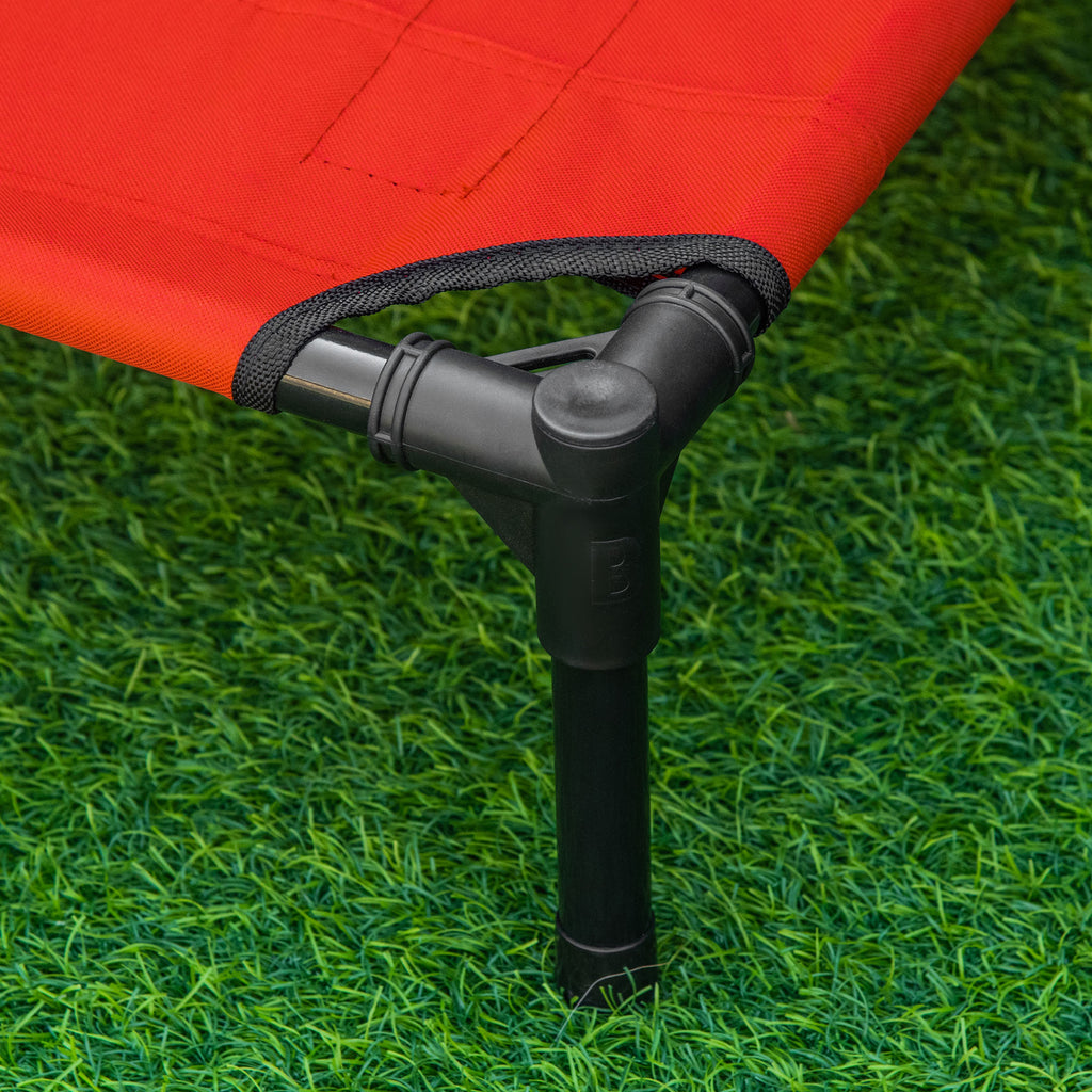 Cama para Animais de Estimação Cama Elevada para Cães Gatos Portátil Tecido Transpirável para Exterior Interior 64x46x18cm Vermelho — foto 8