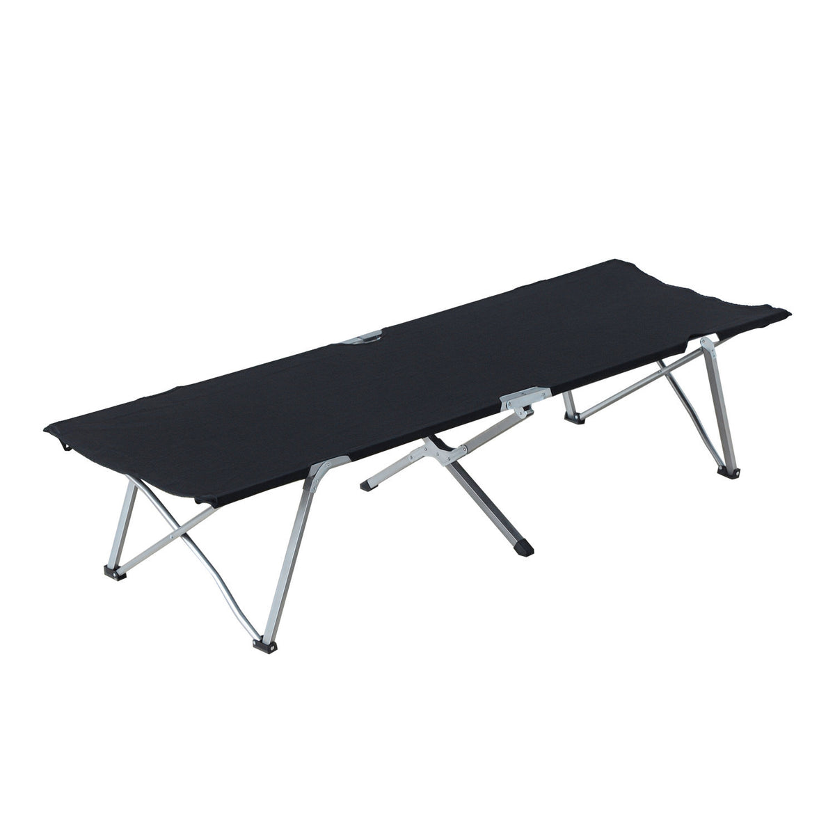 Cama de Campismo Dobrável Cama de Campismo com Estrutura Metálica Carga 136 kg para Praia Caminhadas Viagens 193x64x40 cm Preto — foto 1