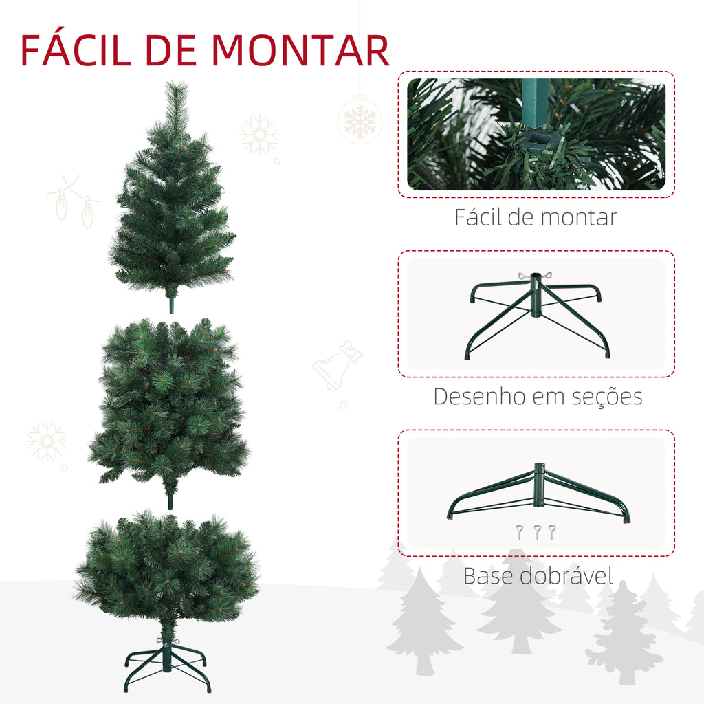 Árvore de Natal 180 cm Árvore de Natal Artificial com 528 Ramos e Suporte de Metal Árvore de Natal para Sala Interior Verde — foto 6
