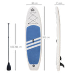Prancha de surf inflável com remo ajustável Almofada antideslizante e acessórios completos Máx. 120 kg 305x80x15 cm Azul Branco — foto 3