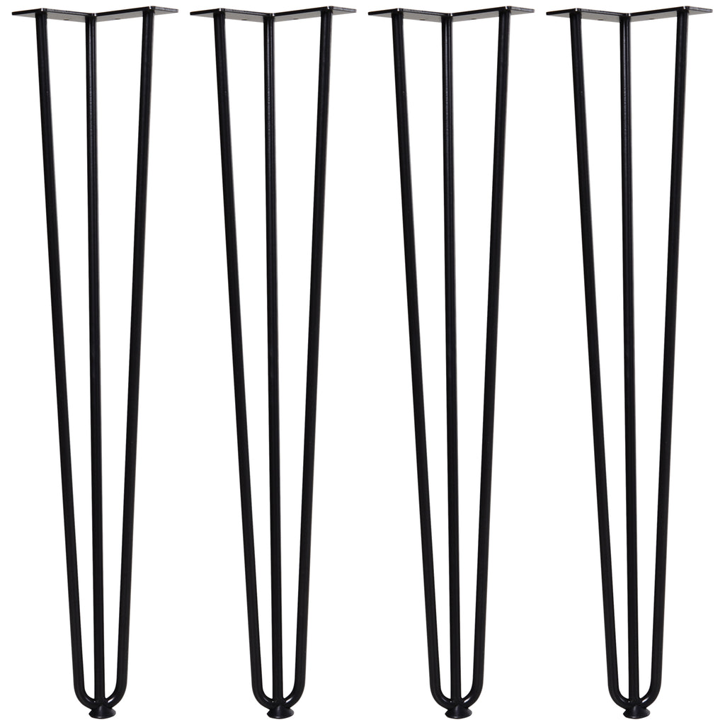 Conjunto de 4 Pés de Mesa com Estilo Industrial e Desenho de Garfo com Protetores Antiderapantes e Parafusos de Montagem Incluídos 12x12x71 cm Preto — foto 1