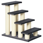 Escada para animais de estimação escada para gatos cães cobertura macia de pelucia Raspador de Sisal Estável 4 Passos 60x42x61 cm Cinzento — foto 1