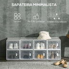 Armário Modular de Plástico Sapateira Modular com 8 Cubos Portas Magnéticas Organizador de Sapatos para Entrada Corredor Dormitório 25x35x19cm Transparente — foto 4
