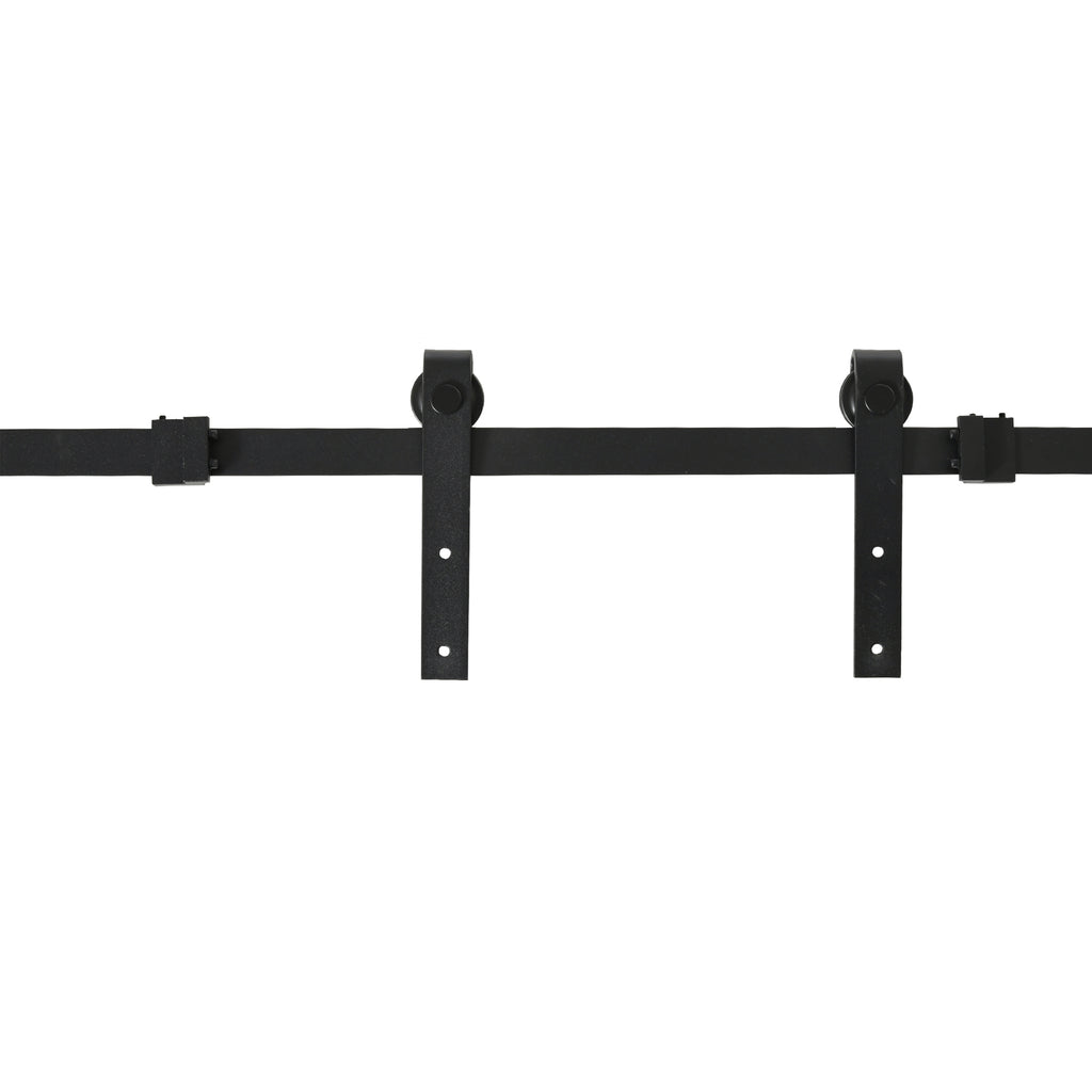 Ferragens para Porta Corredeira 200cm Kit de Acessórios para Porta Corredeira de Madeira com 2 Trilhos de Aço Carga Máxima 20 kg Preto — foto 7