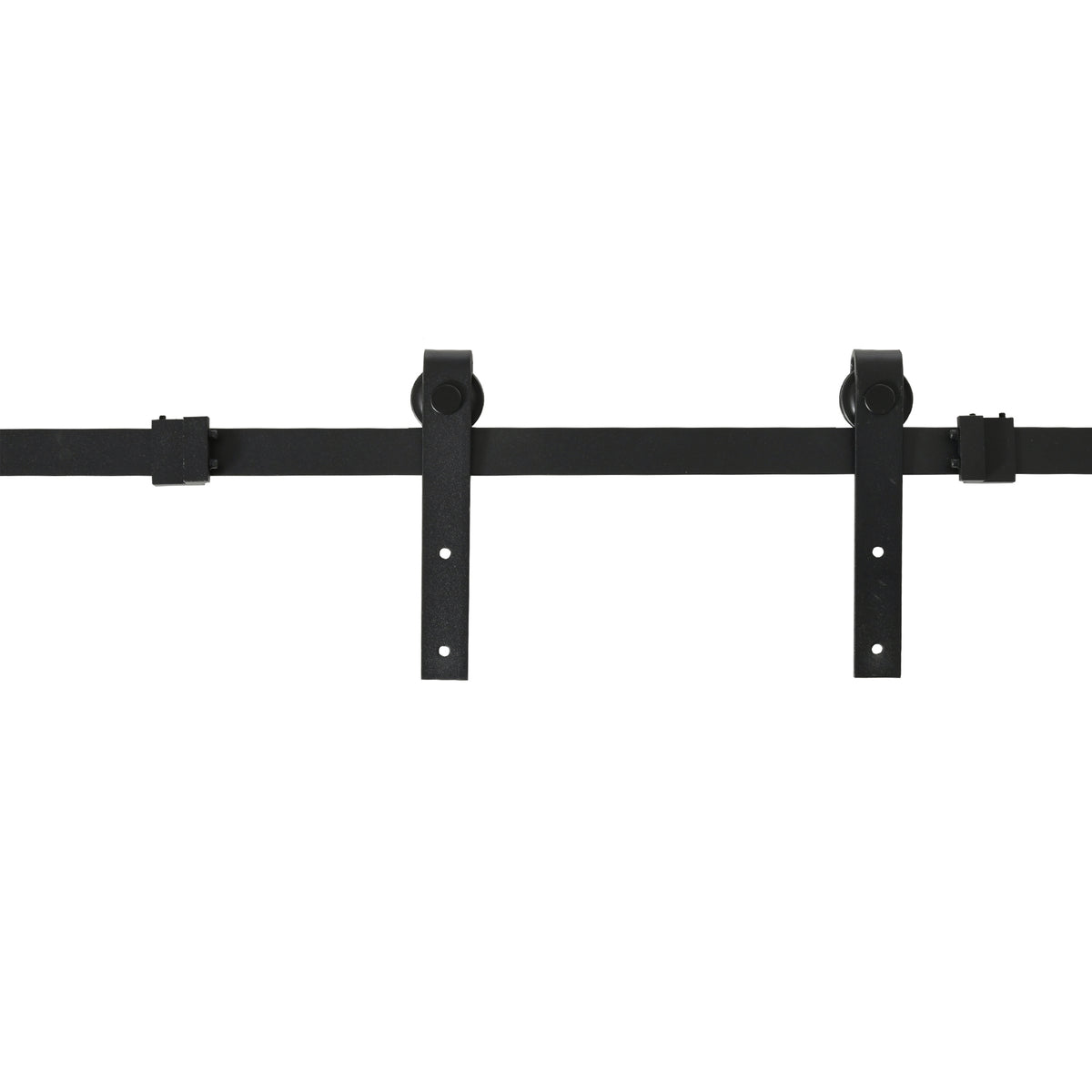Ferragens para Porta Corredeira 200cm Kit de Acessórios para Porta Corredeira de Madeira com 2 Trilhos de Aço Carga Máxima 20 kg Preto — foto 7