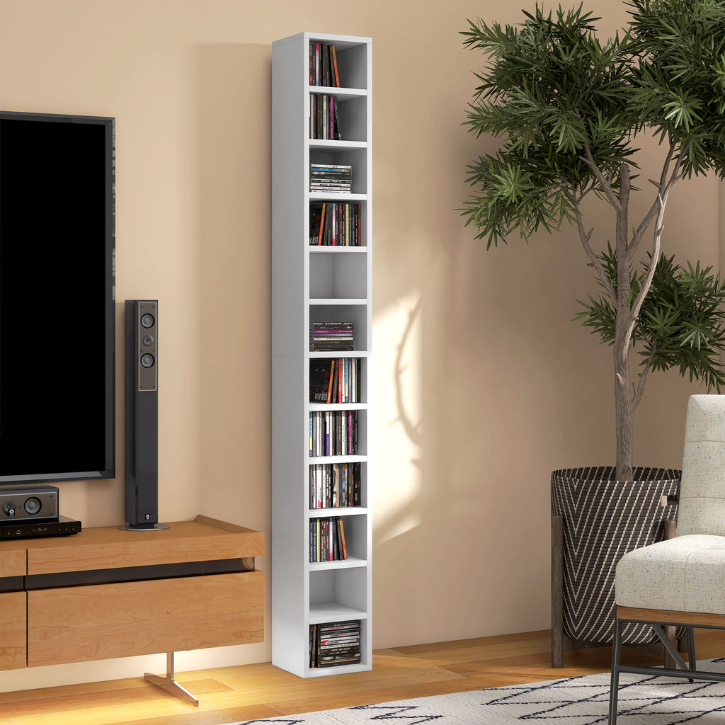 Armazenamento para CD e DVD com 12 Compartimentos Capacidade Máx. 204 CD 21x20x175 cm Branco — imagem 7