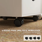Bloco de Gavetas com Rodas Bloco de Gavetas para Escritório com 5 Gavetas Arquivador Móvel para Escritório 40x40x67 cm Branco — foto 5