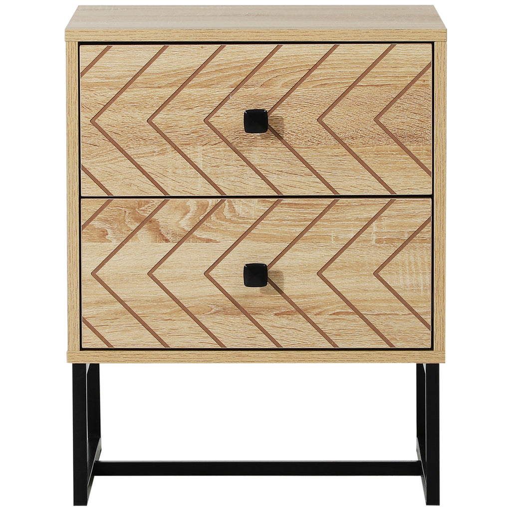 Cômoda de Madeira da Mesa de Cabeceira Confortável com 2 gavetas Roupeiro 48x39,5x60cm do Armazenamento da Mobília da Mesa de Cabeceira 48x39,5x60 cm — foto 8