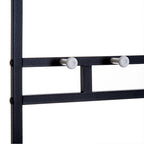 Móvel Cabide de Entrada com Assento Acolchoado e Sapateira Armário de Entrada com Cabides 72,5x35x180cm Preto — foto 7