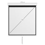 Tela de Projeção Manual de 99 Polegadas Tela de Projeção Portátil Formato 1:1 para Interior e Exterior Cinema em Casa Jardim 178x178 cm Branco — foto 3