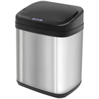 Balde de Lixo Automático 20L Balde de Lixo de Cozinha de Aço Inoxidável com Sensor Infravermelho Abertura Automática Cubo Amovível e Alça 33x25x42,5 cm Prata e Preto — foto 1