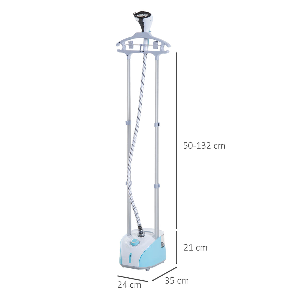 Ferro de Engomar Vertical com Barra Dupla Depósito 2L Ferro de Engomar a Vapor 1950W Saída de Vapor 32g/min e Temperatura Ajustável em 11 Níveis Azul e Branco — foto 3