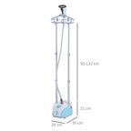 Ferro de Engomar Vertical com Barra Dupla Depósito 2L Ferro de Engomar a Vapor 1950W Saída de Vapor 32g/min e Temperatura Ajustável em 11 Níveis Azul e Branco — foto 3
