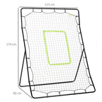 Rede de Beisebol Rede para Prática de Beisebol e Softbol com Estrutura Metálica e Ganchos para Treino de Futbol Ténis 123x90x174 cm Preto — foto 3