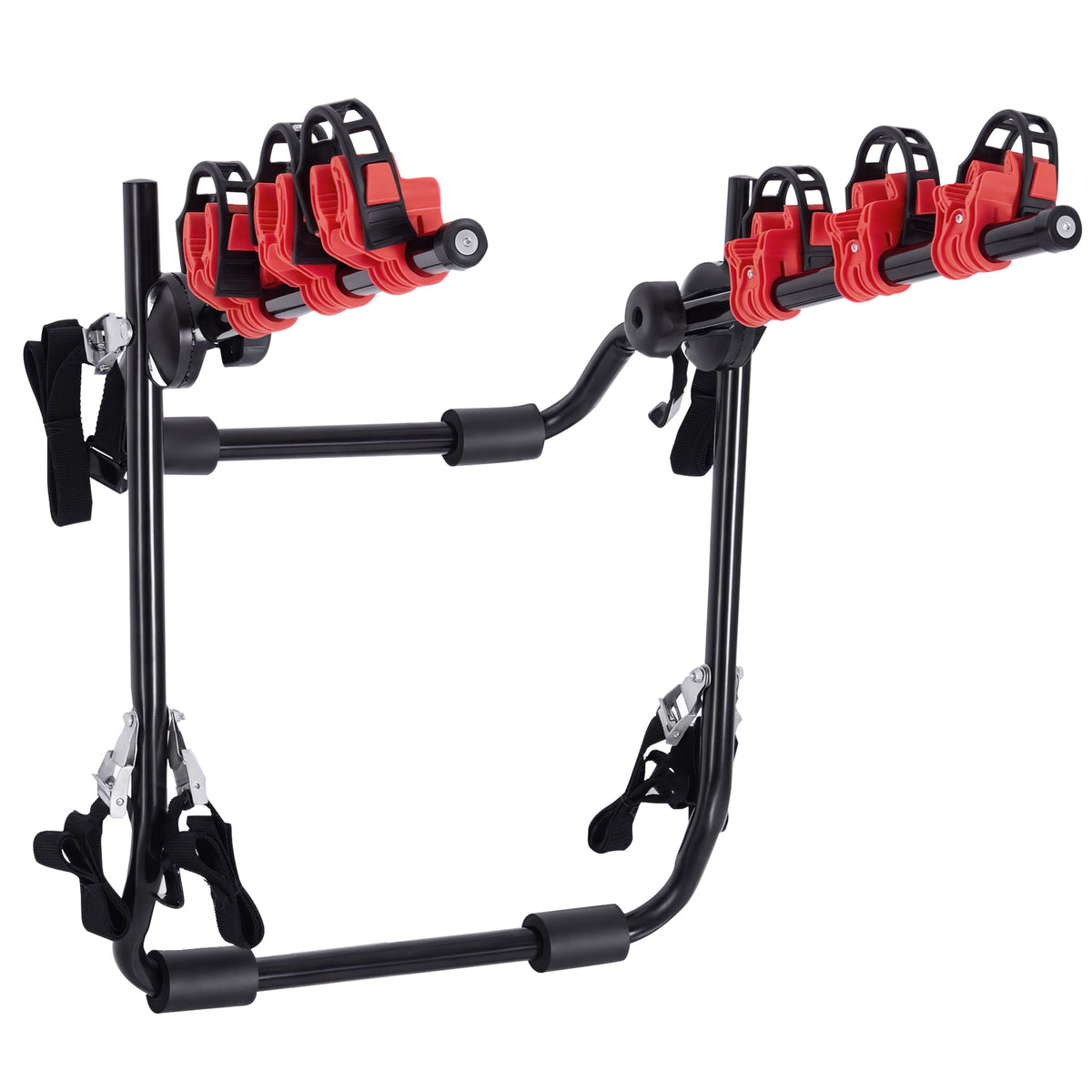 Suporte para Bicicletas Traseiro Dobrável com Correias Até 3 Bicicletas Suporte de Bicicleta Universal Carga 40 kg 68x52x60 cm Aço e Alumínio — foto 1