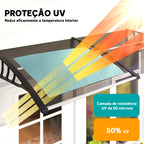 Marquise de Proteção 200x96 cm Marquise Exterior para Portas e Janelas contra o Sol e Chuva com Suporte de PP Policarbonato Marrom — foto 4