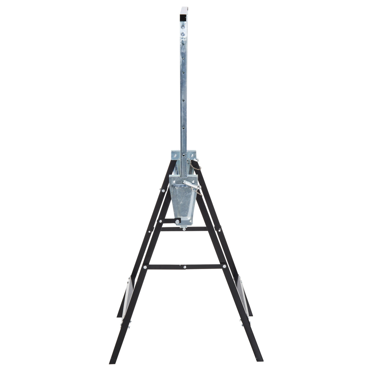Conjunto de 2 Cavaletes Telescópicos Dobráveis com Altura Ajustável Cavaletes de Serra de Aço para Mesa de Trabalho Carga 200kg 68x58x80-130cm Preto — foto 6