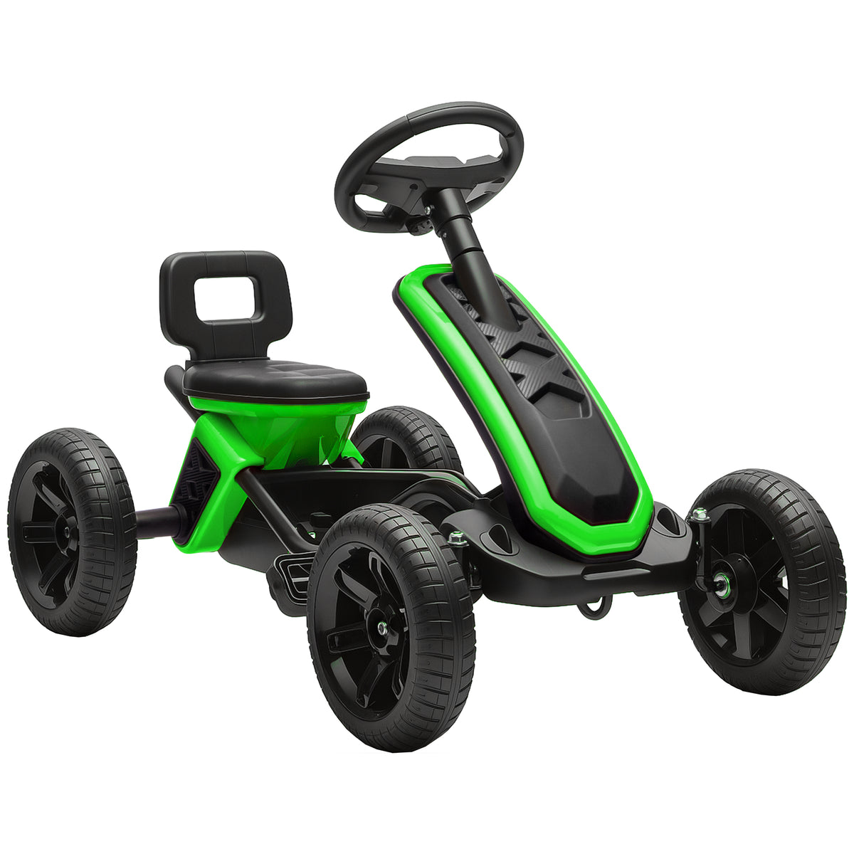 Kart Pedais Kart com Rodas Antiderrapantes de EVA Estrutura Metálica Carga 30 kg para Crianças de 2-5 Anos 85,5x49x57 cm Verde — foto 1