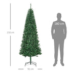 Árvore de Natal Artificial 210cm com 865 Ramos Ecológicos Decoração de Natal para Interiores Φ91x210cm Verde — foto 3
