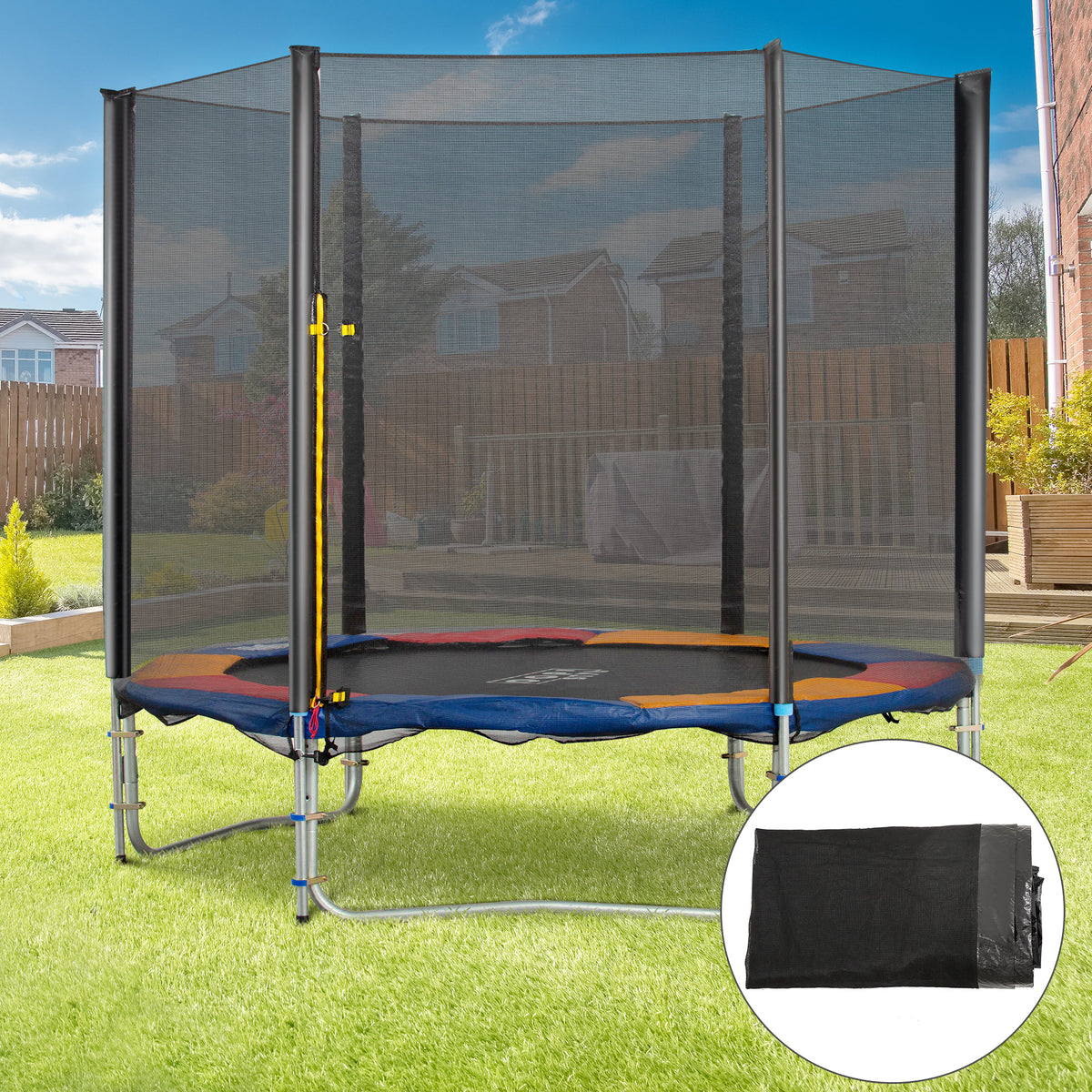 Rede de Segurança para Trampolim Rede de Substituição para Trampolins Ø305x180 cm Preto — foto 2
