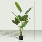 Planta Artificial Decorativa 160 cm Bananeira Artificial com Vaso e Folhas para Interior Casa Sala de Estar Escritório Verde — foto 3