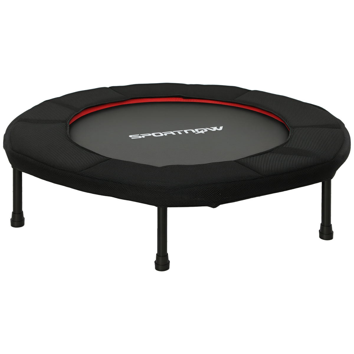 Trampolim Fitness Ø102 cm Trampolim Fitness Dobrável com Estrutura de Aço Antiderrapante Carga 100 kg para Treino de Pernas Corpo em Casa Escritório Ginásio Vermelho — foto 1