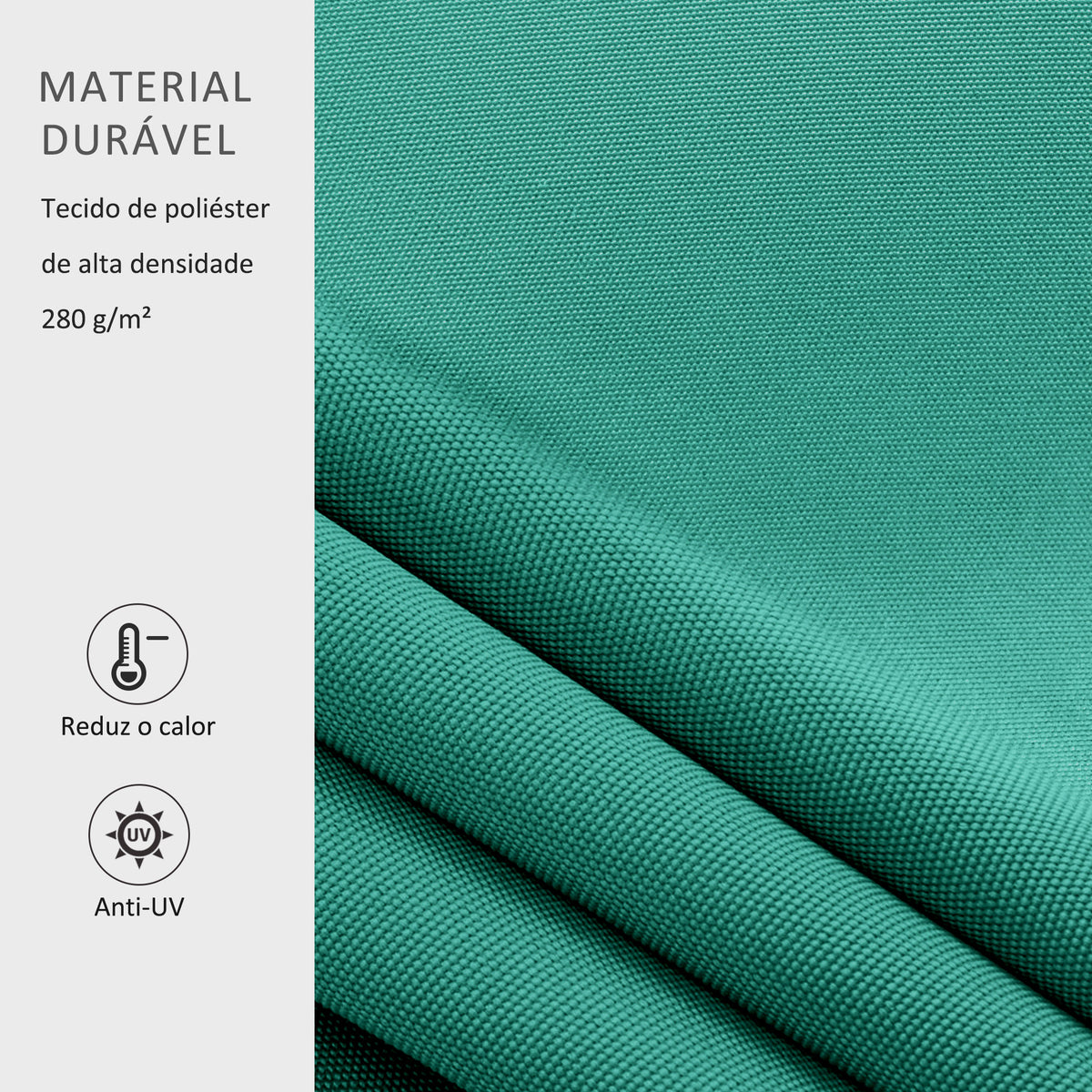 Toldo Manual 395x245 cm Toldo de Varanda Pátio com Manivela de Alumínio e Tecido de Poliéster 280 g/m² Verde — foto 4