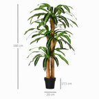 Planta Artificial Decorativa Dracaena com Pote Árvore Sintética 66 Folhas para Jardim Varanda Escritório Sala Ø20x160 cm Verde — foto 3
