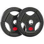 Discos de Pesos com Orifício de Ø50 mm 2 Discos de 15 kg com Anel Interior de Aço e Triplo Aperto para Halteres e Barras Treino Fitness em Casa Ginásio Ø34x5 cm Preto — foto 1