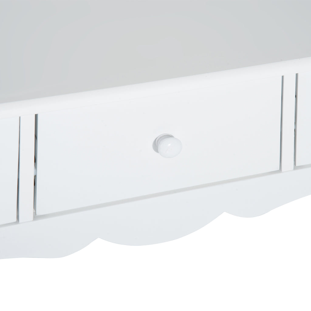 Mesa Consola Elegante Móvel de Entrada com 3 Gavetas 100x32x85cm Branco — foto 9