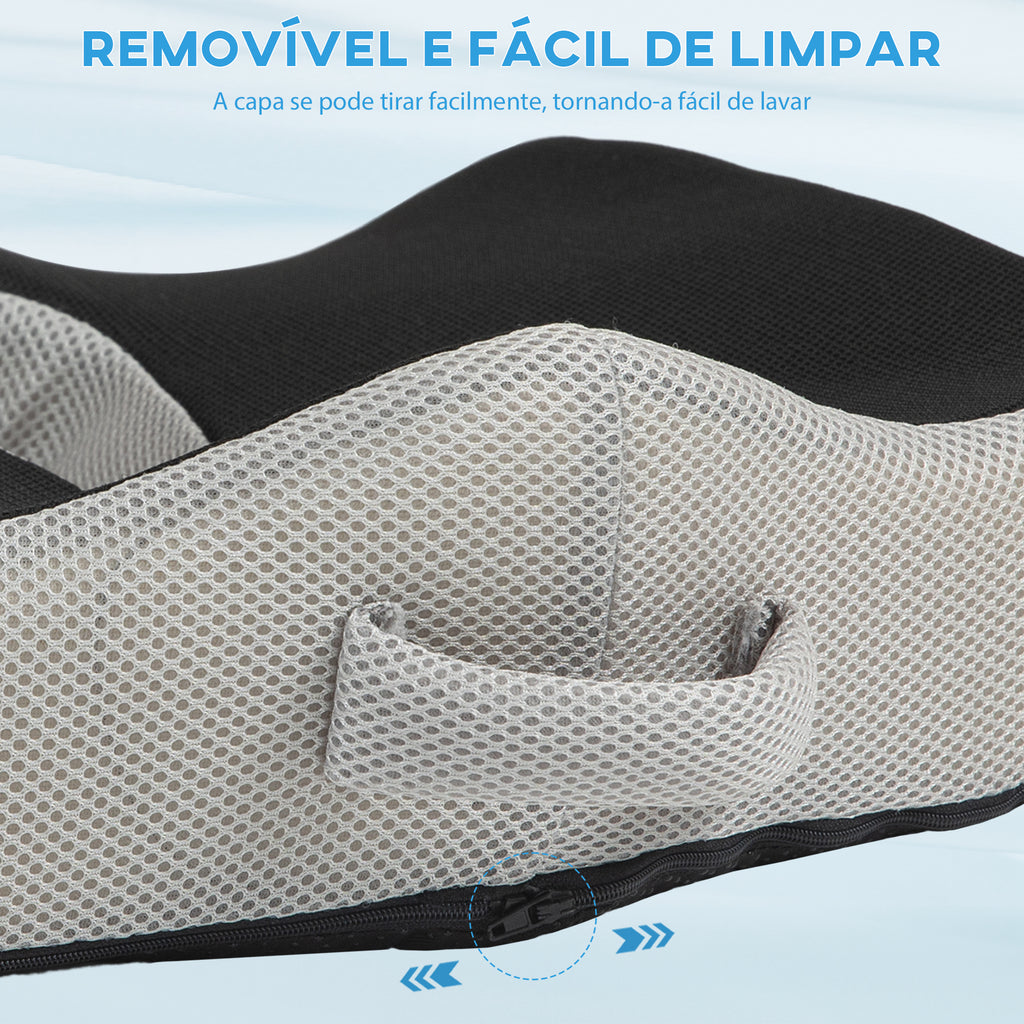 Almofada de Assento com Espuma de Viscoelástica Almofada para Cadeira de Escritório com Base Antiderrapante e Capa de Malha Almofada para Cadeira de Sala de Jantar 44x39x13 cm Preto — foto 6