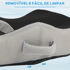 Almofada de Assento com Espuma de Viscoelástica Almofada para Cadeira de Escritório com Base Antiderrapante e Capa de Malha Almofada para Cadeira de Sala de Jantar 44x39x13 cm Preto — foto 6