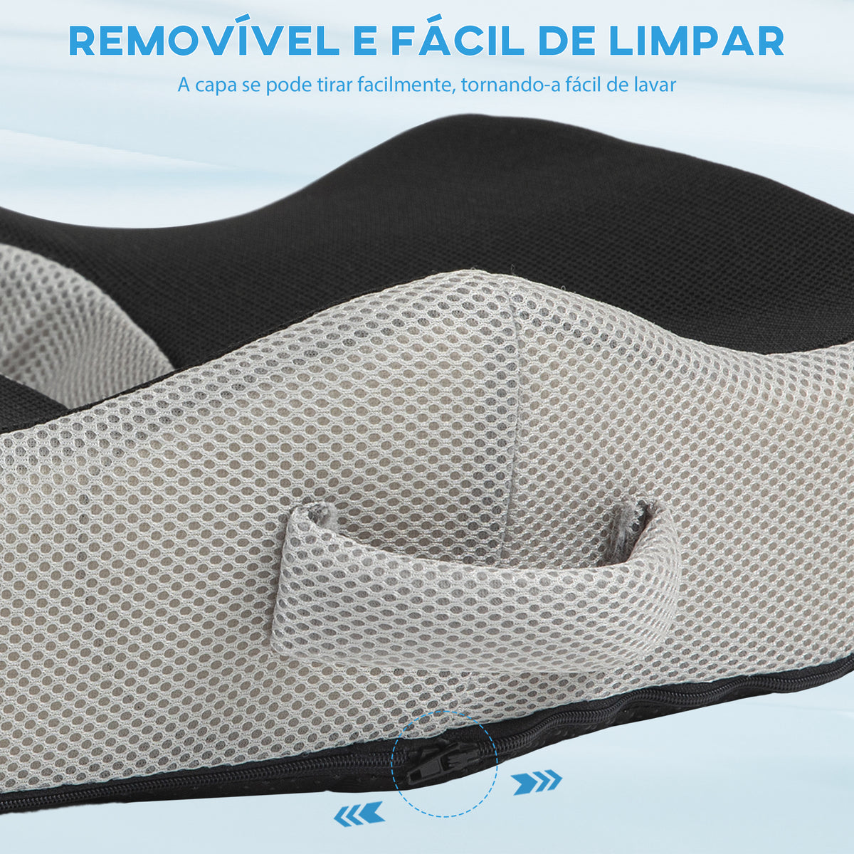 Almofada de Assento com Espuma de Viscoelástica Almofada para Cadeira de Escritório com Base Antiderrapante e Capa de Malha Almofada para Cadeira de Sala de Jantar 44x39x13 cm Preto — foto 6