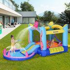 Castelo Insuflável com Escorrega Trampolim e Piscina para Crianças acima de 3 Anos Inclui Insuflador e Bolsa de Transporte para Interior e Exterior 360x175x180cm Multicor — foto 2