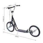 Trotinete com 2 Rodas de 16 Polegadas Trotinete para Crianças com Altura Ajustável e Freio 143x58x92-100 cm Preto — foto 3