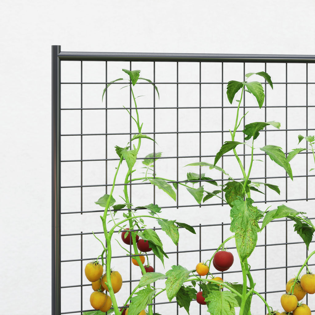 Caixa de Plantio Grande de Exterior Caixa de Plantio de Aço Galvanizado com Treliça para Plantas Trepadeiras e Fundo Aberto para Pátio Varanda 80x115x125 cm Cinza Escuro — foto 8