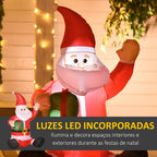 Pai Natal Insuflável de 1,2 m com Presente Decoração de Natal Iluminação LED 70x50x120cm Multicolorido — foto 4