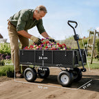 Carrinho de Jardim com Rodas Grandes, Carga até 300 kg, Carrinho de Mão com Punho Ajustável e Bolsa Impermeável Removível, Transporte Todo-o-Terreno, Compras, Camping, Preto — foto 3