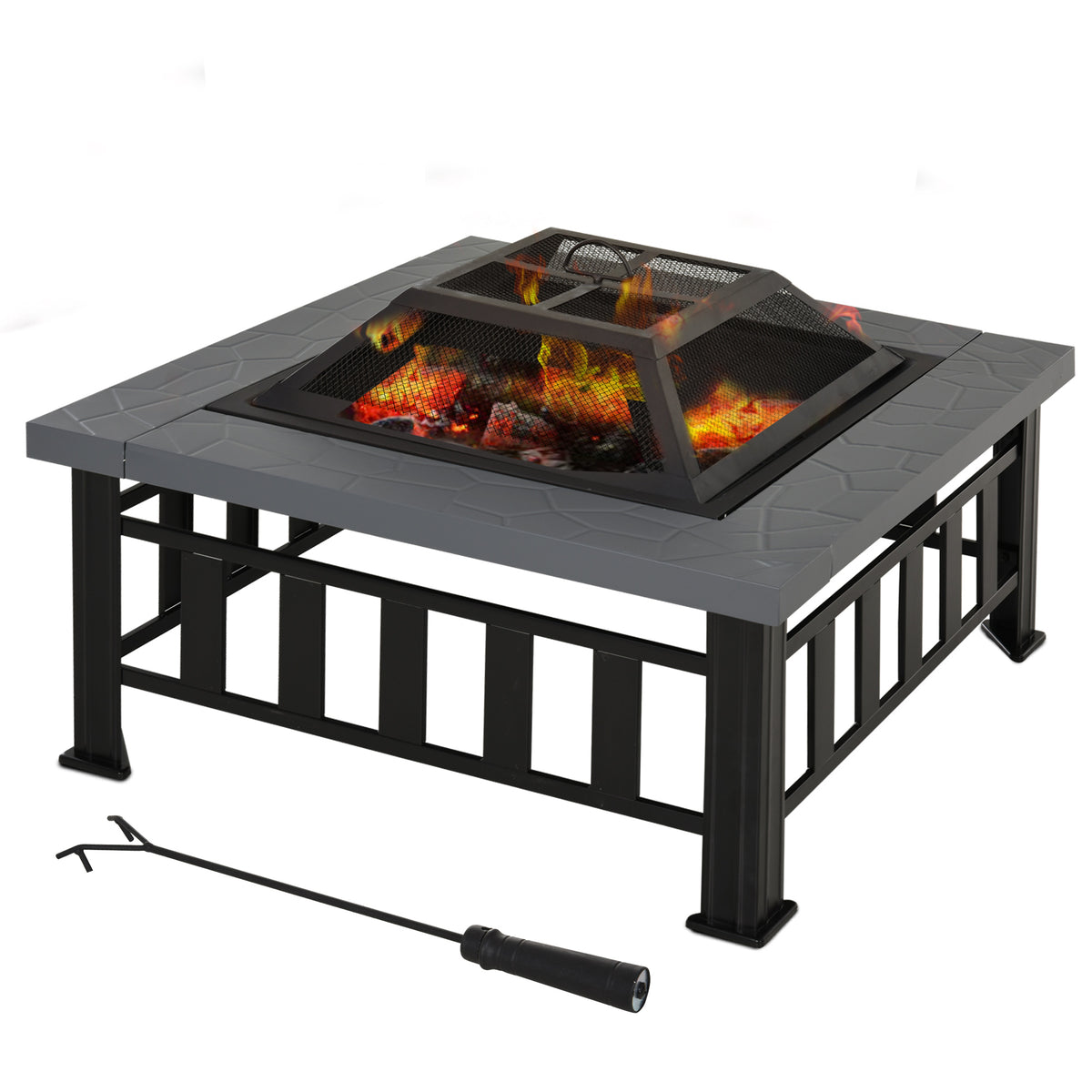 Essenza Braseiro Exterior Metal 3 em 1 Fogueira/BBQ/Cubo de Gelo 81x81x46cm — foto 1