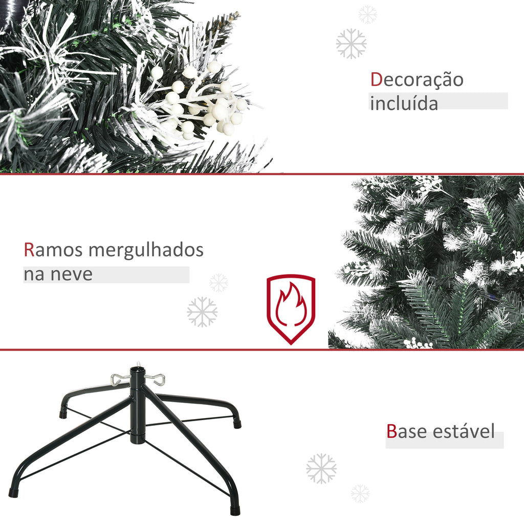 Árvore de Natal 150 cm Árvore de Natal Automática com 378 Ramos 41 Decorações Suporte em Aço Base Dobrável e Removível para Sala Verde — foto 7
