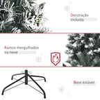 Árvore de Natal 150 cm Árvore de Natal Automática com 378 Ramos 41 Decorações Suporte em Aço Base Dobrável e Removível para Sala Verde — foto 7